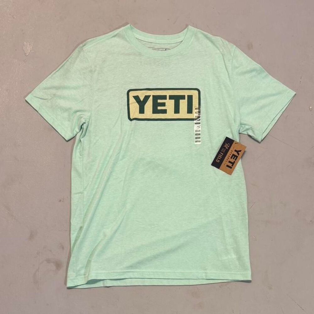 Yeti Men's Green and Blue T-shirt